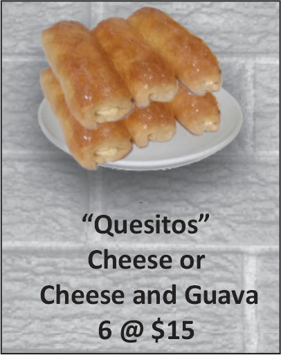 Quesitos Cheese or  Cheese and Guava 6 Pcs