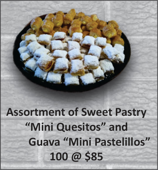 Assortment of Sweet Pastry “Mini Quesitos” and  Guava “Mini Pastelillos” 100